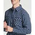 thumbnail image 3 of Real Essentials 3 Pack: Men's Long-Sleeve Flannel Button Down Plaid Casual Shirt (Available in Big & Tall), 3 of 6