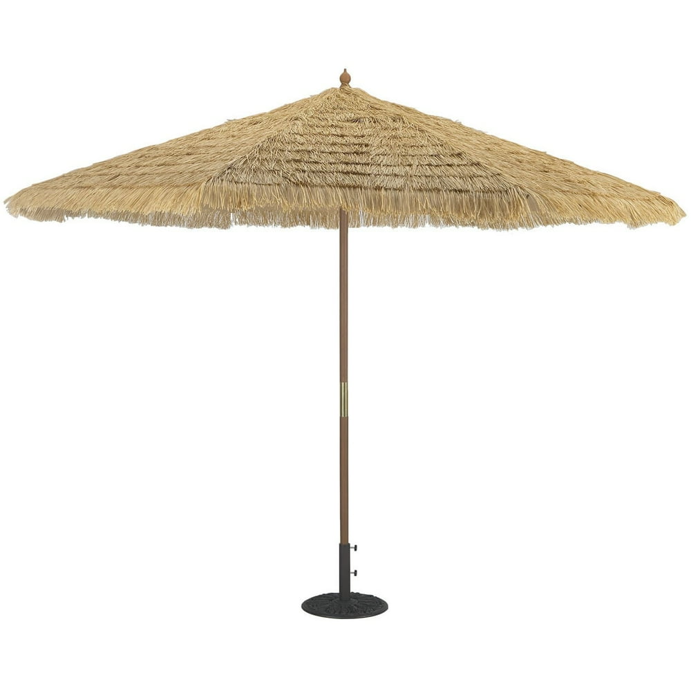 Tropishade 11 Foot Light Wood Wind Resistant Patio Umbrella Walmart