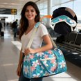 thumbnail image 2 of Garronmavis Large Quilted Duffle Bag for Women, Tropical Floral Weekender Travel Bag, Carry On Overnight Gym Dance Bag with Luggage Sleeve and Zipper Pockets, 2 of 7