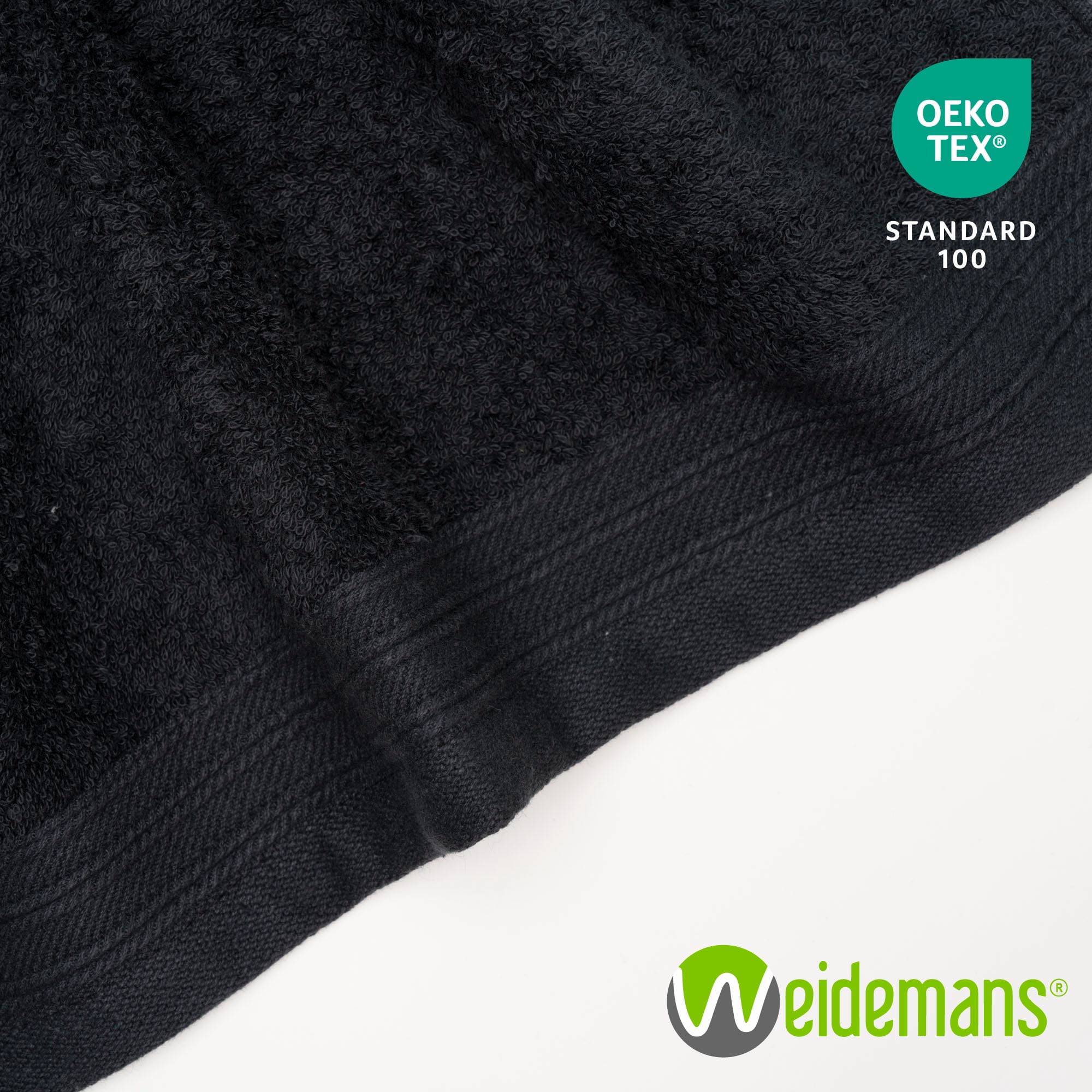 Weidemans 100% Cotton Washcloths 12 Pieces Towel Set | Fingertip Washcloth 13" X 13" | Towels for Bathroom, Hand, Kitchen, Cleaning | Machine Washable high Absorbency Bathroom Face Towels | Black