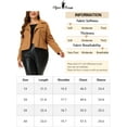 thumbnail image 6 of Agnes Orinda Women's Plus Size Zip Up Faux Suede Cropped Motorcycle Jacket 1X Camel, 6 of 6