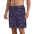 thumbnail image 2 of Naloa Lavender Flowers Men's Beach Shorts, Surfing shorts, Swim trunks, Quick Dry Swim Trunks for Surfing Beach Fun - Small, 2 of 9