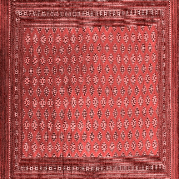 Ahgly Company Indoor Square Oriental Red Industrial Area Rugs, 6' Square