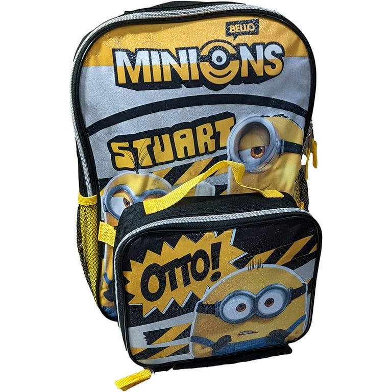 Minions School Bag Polyester With Lunch Box Bag And Pencil Bag