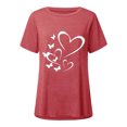 thumbnail image 4 of Mujeres moda Casual impresión camisas manga corta suelta Tee Tops túnica blusa Pompotops hfajkhk136421, 4 of 4