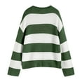 thumbnail image 3 of Arlun Oversized Striped Color Block Cozy Knitted Sweaters for Women Loose Crew Neck Long Sleeve Drop Shoulder Pullover Sweater 2026 Winter Spring Fashion Outfits Army Green XL, 3 of 4