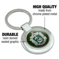 thumbnail image 5 of Harry Potter Slytherin Painted Crest Keychain Classy Round Chrome Plated Metal, 5 of 5