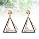thumbnail image 1 of NUOLUX Pendientes Colgantes Dorados De Zirconia Con Hollow Triangle Para Mujer, 1 of 8