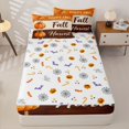 thumbnail image 4 of Manfei Farm Fall Pumpkin Zipper Full Size Comforter Sets with Fitted Sheet and 2 Pillowcases for Kids Teens, Brown Wood Harvest Zipper Bedding Set, Halloween Reversible, 4-Piece, 4 of 6