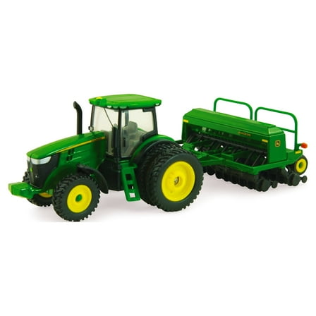 1/64 John Deere 7215R Tractor Toy w/ 1590 Grain Drill by Ertl - TBE45433