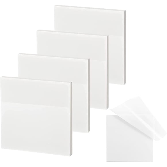 GFDYREE Transparent Sticky Notes - 3x3 inch Clear Sticky Notes Waterproof Self-Adhesive Translucent Sticky Note Pads for Books Annotation, See Through Sticky Notes for School & Office (200 S