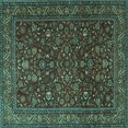thumbnail image 1 of Ahgly Company Indoor Square Persian Turquoise Blue Traditional Area Rugs, 7' Square, 1 of 4
