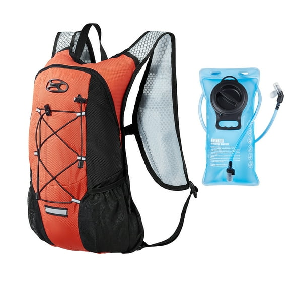 KFFKFF 8L Hydration Backpack with 2L TPU Water Bladder, Cycling Running Hiking Climbing Biking Compact Water Hydration Backpack with Storage for Males Females, Orange