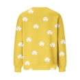 thumbnail image 4 of St. Patrick's Day Sweatshirt for Women Waffle Knit Crewneck Long Sleeve Casual Loose Fit Pullover Sweatshirts (XL, Yellow), 4 of 5