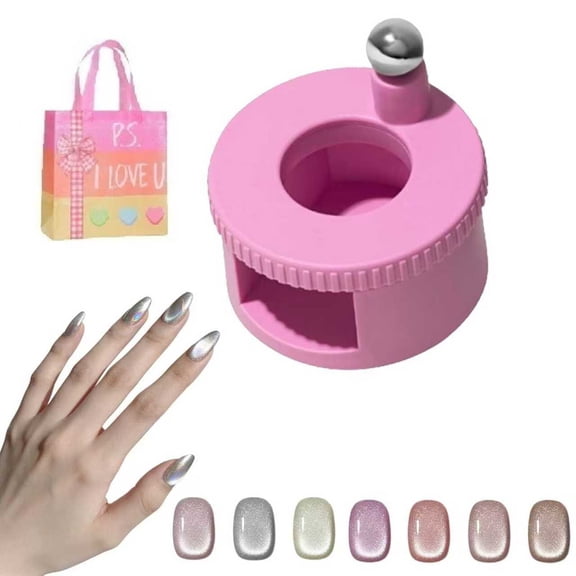 Automatic Rotating Cat Eye Nail Magnet, Professional Magnetic Gel Polish Tool, Uniform Magnetic Field for Perfect Cat Eye Effect, Beginner to Pro Nail Art DIY Kit(XX)