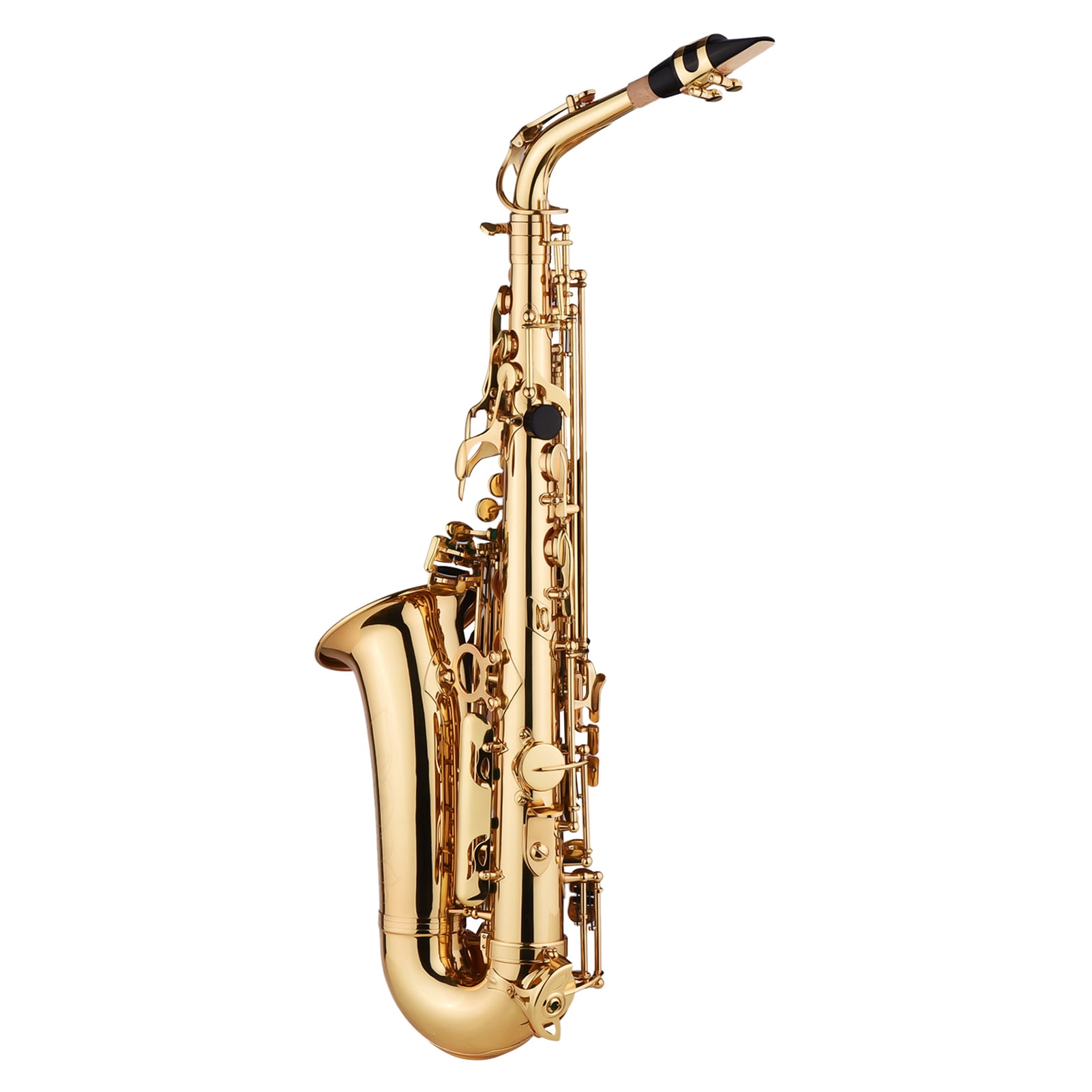 Walmeck Saxophone Sax Eb Be Alto E Flat Brass Carved Pattern on Surface Mouthpiece Exquisite with Gloves Cleaning Cloth Brush Straps
