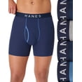 thumbnail image 6 of Hanes Ultimate Men's Underwear Boxer Briefs Pack - 4-Pack - ComfortSoft Cotton Ringer - Moisture-Wicking Black/Blue/Gray S, 6 of 8