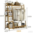 thumbnail image 2 of Closet Armables para Ropa 5 Niveles, Colgador de Pared con Estantes, Perchero para Zapatos, Abrigos, Espacio para Dormir, Sala (Natural), 2 of 7