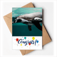 thumbnail image 1 of Ocean Deep Blue Penguin Water Picture Wedding Cards Congratulations Greeting Envelopes, 1 of 3