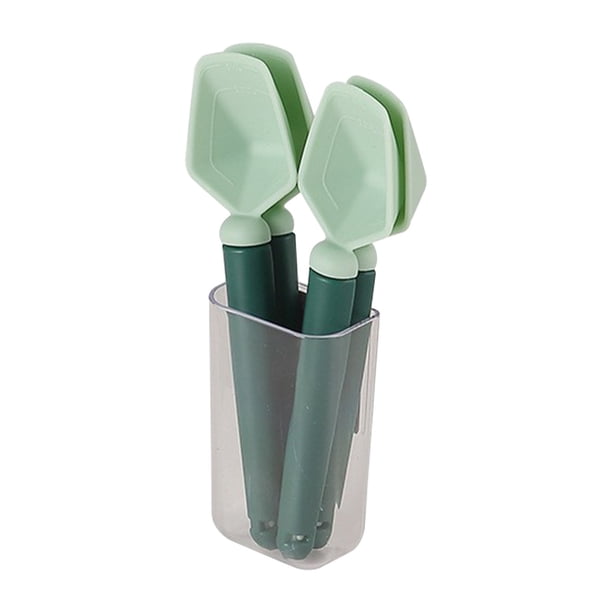 Cucharas soperas, cuatro cucharas de café, dos en uno, cuchara medidora de leche en polvo con clip de sellado, adecuada para bolsas de alimentos multifuncionales, clip de sellado de granos de café, cl
