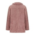 thumbnail image 4 of Lovskoo Womens Fuzzy Fleece Jacket Casual Pocket Long Sleeve Notch Lapel Plush Jacket Watermelon Red, 4 of 6