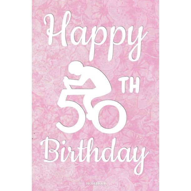 Happy 50th Birthday Lustiges Radfahrer Notizbuch Fünzigster Geschenk 50. Geburtstag für