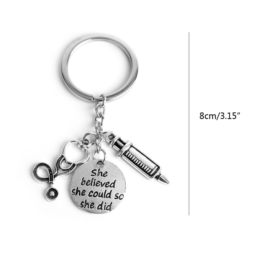 Details about   She believed she could so she did Nurse Injector Stethoscope Keychain 