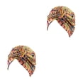 thumbnail image 2 of Guardurnaity Nudo Turbante Estampado Hijab Frente Beanie Estilo bohemio Pañuelo plisado Gorros retorcidos Bonnet Tipo de boda 11 tipo 11 2piezas Guardurnaity CBP469076, 2 of 5