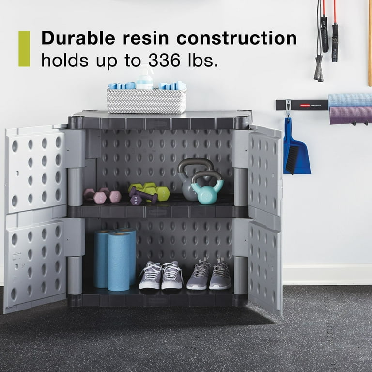 Rubbermaid Small Utility Garage Storage Cabinet, Lockable with