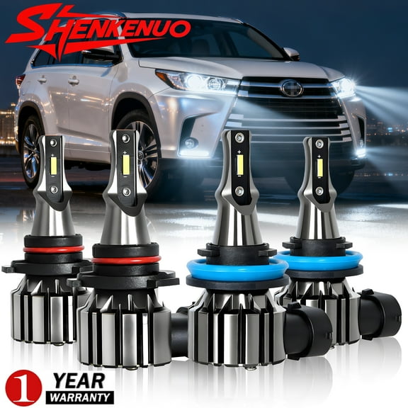 LED Headlight Bulbs High Low Beam White for 2011-2016 Toyota Highlander 2012 2013 2014 2015-2019