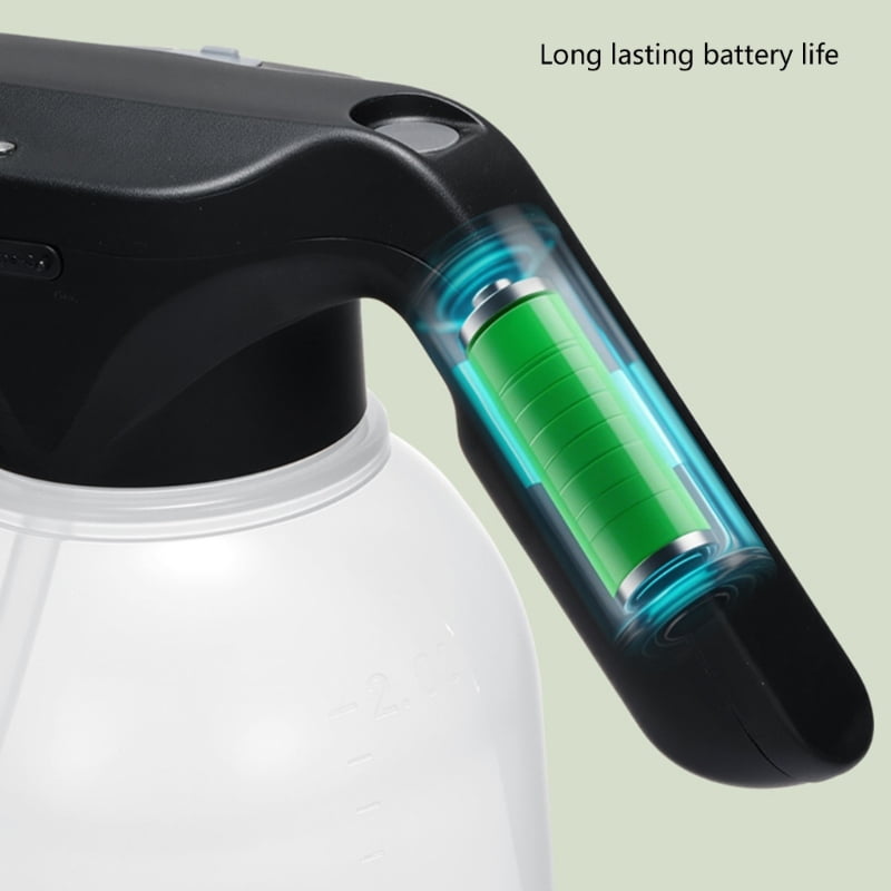 AOOOWER Ergonomic Electric 2L Watering Can For Plant Adjustable Pressure Sprayed Bottle