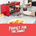thumbnail image 5 of Nostalgia 3-in-1 Retro Breakfast Station - Includes 5 Cup Coffee Maker, Non-Stick Ceramic Griddle, and 4-Slice Toaster Oven - Built-In Timer, Reusable Coffee Filter, Space-Saving Design - Red, 5 of 8