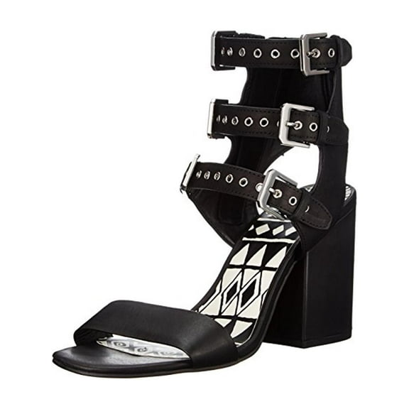 Womens Edin Buckle Open Toe Heels