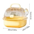 thumbnail image 3 of Portable Small Pet Travel Cage,Hamster Travel Carrier Carry Case with Water Bottle,Transparent Acrylic Lightweight Portable Cage for Hamster,Bird Outdoor Outing,7.87x7.09x6.3 Inch,Yellow, 3 of 7