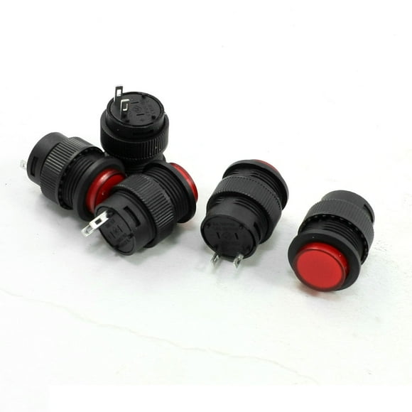 5 Pcs Botones de Presión Momentáneos para Juegos de Arcade 13mm Rojo AC125V/3A 250V/1.5A