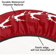 thumbnail image 3 of Christmas Round Fitted Tablecloth with Elastic Christmas Tree Reindeer Red Round Table Cloth Polyester Fitted Tablecloth 36"-42" Waterproof Table Cover for Dining Room Patio Restaurant Use, 3 of 4