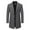 Gray, variant on Men's Stand Collar Mid-Length Pea Coat Blazer Jacket Single Breasted Wool Blend Peacoat Spring Business Trench Coat