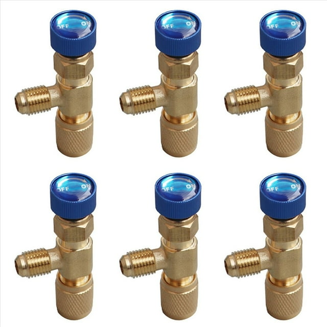 6X R22 AC Valve 1/4 Inch Filler Joint A/C Refrigerant Valve Air Conditioning Repair and Fluoride Safety Adapter D