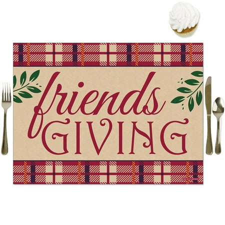 

Friends Thanksgiving Feast - Party Table Decorations - Friendsgiving Party Placemats - Set of 16