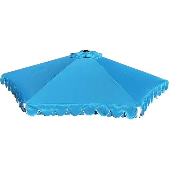Replacement Scalloped Edge PEACOCK BLUE Umbrella Canopy for 9ft 6 Ribs (Canopy ) C001-6P-PEACOCK