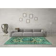 thumbnail image 3 of Ahgly Company Indoor Rectangle Persian Turquoise Blue Traditional Area Rugs, 6' x 9', 3 of 4
