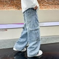 thumbnail image 3 of Boys Casual Denim Pants Comfortable Loose Fit Straight Leg Jeans with Pockets for Everyday Wear and Play, 3 of 3