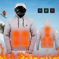 thumbnail image 5 of Yibooy Men Women USB Rechargeable 3 Heat Level 5 Heated Zone Heating Hoody (Grey M), 5 of 8