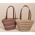thumbnail image 2 of Kukuzhu Women Large Beach Tote Bag Hand-woven Stripe Beach Travel Straw Handbag Shoulder Bag, 2 of 5