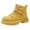 Yellow, variant on Mens Platform Hiking Boots Faux Suede Comfortable Lightweight Outdoor Walking Sneakers Non Slip Side Zip High Top Casual Ankle Shoes Size 7.5‑10