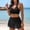 Black, variant on Tqcoqu Bikini Sets for Women Halter Tummy Control Two Piece Bathing Suits Lace Mesh Swim Skirt Tieknot Swimsuit,Black,Women's S-XXXL