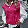 thumbnail image 2 of IROINNID Reduced Womens Sweater Sweater Vest V-Neck Pullover Sweater Solid Color Leisure Short Length Sleeveless Hollow Diamond Knitted Vest Sweater Vest, 2 of 5