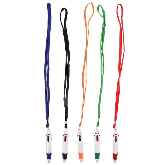 Niceauty 5pcs Lanyard Ballpoint Pens Retractable Pens For Office Home And Party Favors Convenient Hanging Design