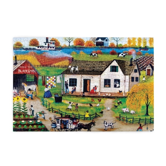 500 Piece Community Homestead Jigsaw Puzzle For Adults Challenging And Relaxing Beautiful Artwork Unique Home Decor Great Gift Idea For Puzzle Enthusiasts