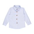 thumbnail image 5 of Fozruso Boys Striped Button-Down Shirts Long Sleeve Collared Dress Shirts School Uniform Shirts for Toddler and Kids, 5 of 7